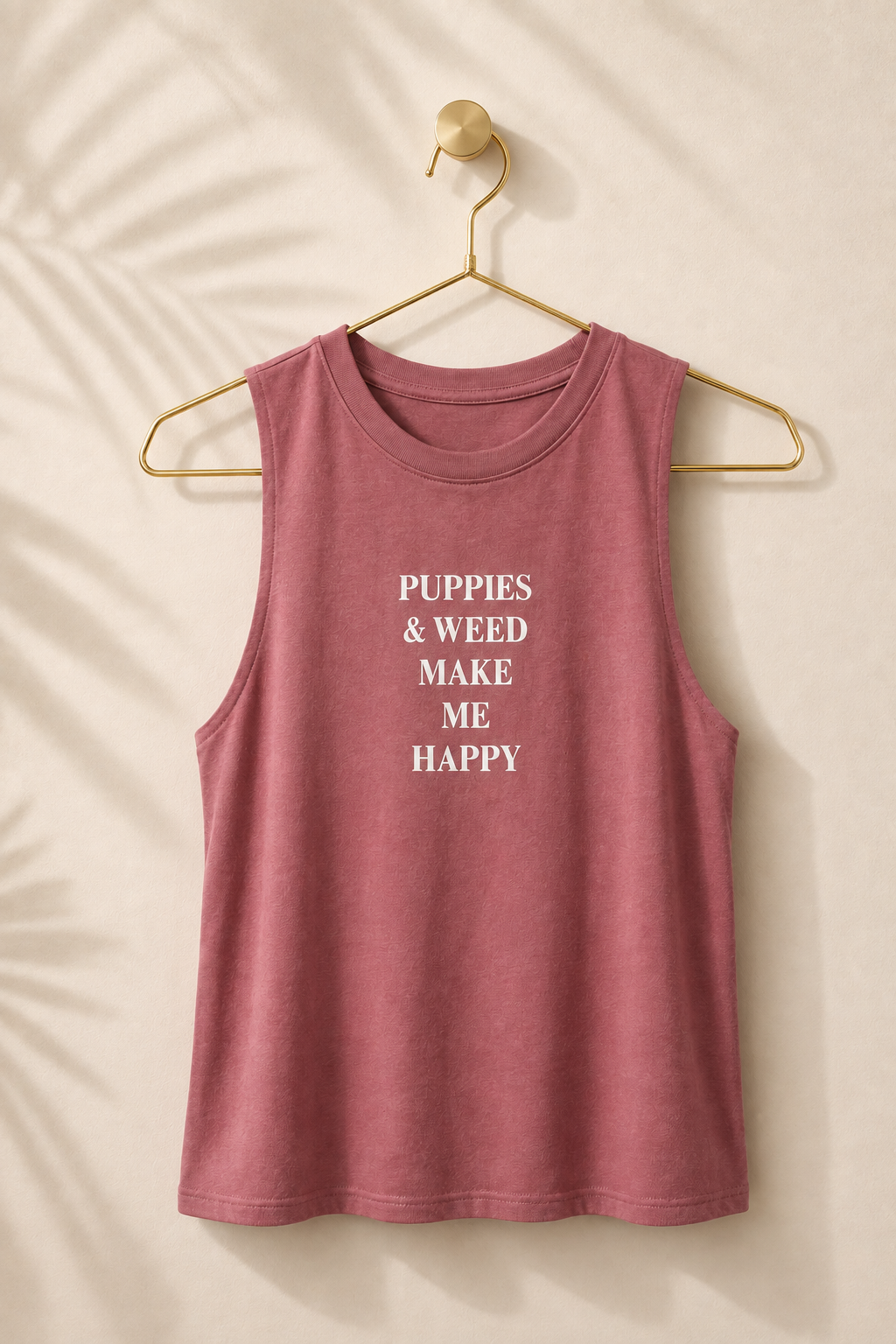 Puppies & Weed Racerback Tee | Mauve
