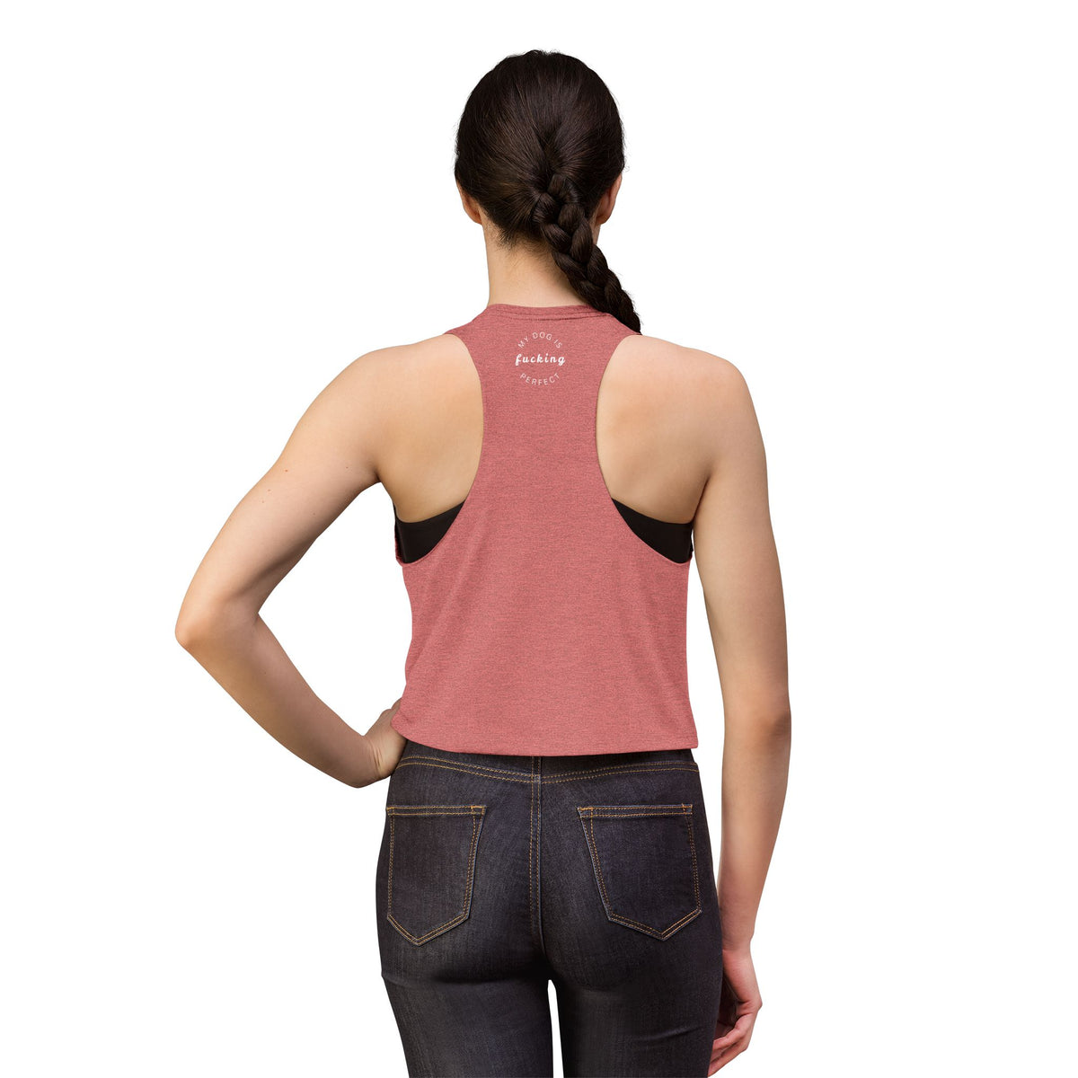 Puppies & Weed Racerback Tee | Mauve